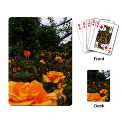 Orange Rose Field Playing Cards Single Design by okhismakingart