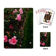 Pink Rose Field (sideways) Playing Cards Single Design by okhismakingart