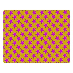 Pink Stars Pattern On Yellow Double Sided Flano Blanket (large)  by BrightVibesDesign