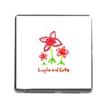 Flowers And Cute Phrase Pencil Drawing Memory Card Reader (Square 5 Slot) Front