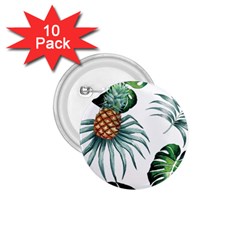Pineapple Tropical Jungle Giant Green Leaf Watercolor Pattern 1 75  Buttons (10 Pack) by genx