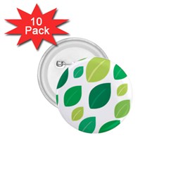 Leaves Green Modern Pattern Naive Retro Leaf Organic 1 75  Buttons (10 Pack) by genx