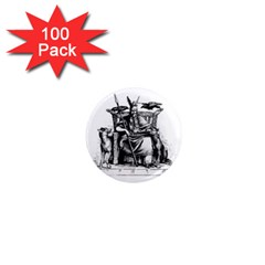 Odin On His Throne With Ravens Wolf On Black Stone Texture 1  Mini Magnets (100 Pack)  by snek