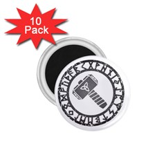 Thor Hammer With Runes Valhalla Tristella Viking Norse Mythology Mjolnir  1 75  Magnet (10 Pack)  by snek