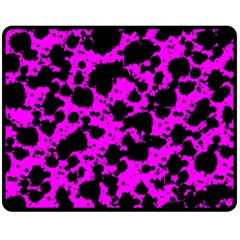 Black And Pink Leopard Style Paint Splash Funny Pattern Fleece Blanket (medium)  by yoursparklingshop