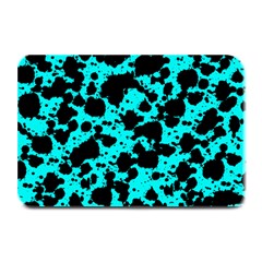 Bright Turquoise And Black Leopard Style Paint Splash Funny Pattern Plate Mats by yoursparklingshop