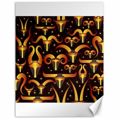 Stylised Horns Black Pattern Canvas 12  X 16  by HermanTelo