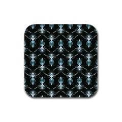 Seamless Pattern Background Black Rubber Square Coaster (4 Pack)  by HermanTelo