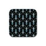 Seamless Pattern Background Black Rubber Square Coaster (4 pack)  Front