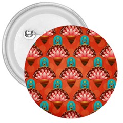 Background Floral Pattern Red 3  Buttons by HermanTelo