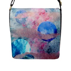 Abstract Clouds And Moon Flap Closure Messenger Bag (l) by charliecreates