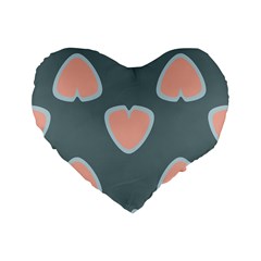 Hearts Love Blue Pink Green Standard 16  Premium Heart Shape Cushions by HermanTelo