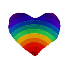 Rainbow Background Colorful Standard 16  Premium Heart Shape Cushions by HermanTelo