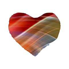 Wave Background Pattern Abstract Standard 16  Premium Flano Heart Shape Cushions by HermanTelo