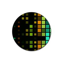 Abstract Plaid Rubber Coaster (round)  by HermanTelo