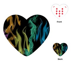 Smoke Rainbow Colors Colorful Fire Playing Cards (heart) by HermanTelo