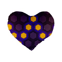 Communication Network Digital Standard 16  Premium Flano Heart Shape Cushions by HermanTelo