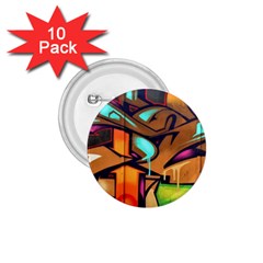 Graffiti Mural Street Art Wall Art 1 75  Buttons (10 Pack) by Pakrebo
