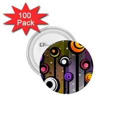 Abstract Flora Pinks Yellows 1 75  Buttons (100 Pack)  by Pakrebo