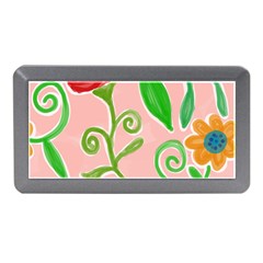 Background Colorful Floral Flowers Memory Card Reader (mini) by HermanTelo