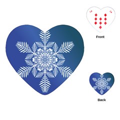 Flake Crystal Snow Winter Ice Playing Cards (heart) by HermanTelo