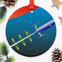 Rocket Spaceship Space Galaxy Ornament (round) by HermanTelo