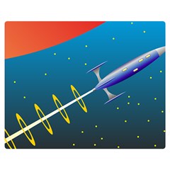 Rocket Spaceship Space Galaxy Double Sided Flano Blanket (medium)  by HermanTelo