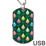 Tulips Seamless Pattern Background Dog Tag USB Flash (One Side) Front
