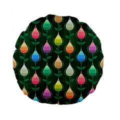 Tulips Seamless Pattern Background Standard 15  Premium Flano Round Cushions by HermanTelo