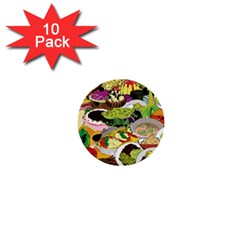 Eat Food Background Art Color 1  Mini Buttons (10 Pack)  by Pakrebo