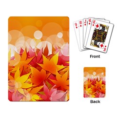 Autumn Background Maple Leaves Bokeh Playing Cards Single Design by Nexatart