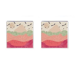 Blush Pink Landscape Cufflinks (square) by charliecreates