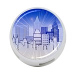 City Architecture Building Skyline 4-Port USB Hub (Two Sides) Front