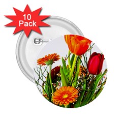 Tulip Gerbera Composites Broom 2 25  Buttons (10 Pack)  by Pakrebo