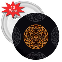Background Design Pattern Tile 3  Buttons (10 Pack)  by Mariart