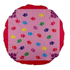 Cupcakes Food Dessert Celebration Large 18  Premium Flano Round Cushions by HermanTelo
