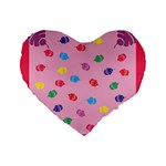 Cupcakes Food Dessert Celebration Standard 16  Premium Flano Heart Shape Cushions Front