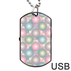 Seamless Pattern Pastels Background Dog Tag Usb Flash (two Sides) by HermanTelo