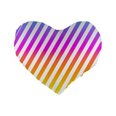 Abstract Lines Mockup Oblique Standard 16  Premium Flano Heart Shape Cushions by HermanTelo