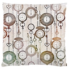 Background Watches Key Time Retro Large Flano Cushion Case (two Sides) by HermanTelo