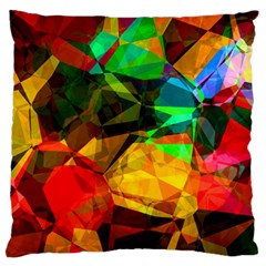 Color Abstract Polygon Large Flano Cushion Case (two Sides) by HermanTelo