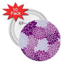 Floral Purple 2 25  Buttons (10 Pack)  by HermanTelo