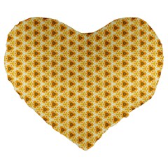 Pattern Halloween Pumpkin Color Large 19  Premium Heart Shape Cushions by HermanTelo