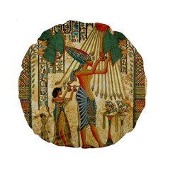 Egyptian Man Sun God Ra Amun Standard 15  Premium Round Cushions by Sapixe