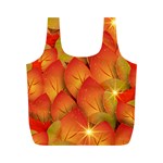 Pattern Texture Leaf Full Print Recycle Bag (M) Back