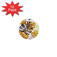 Pattern Leaves 1  Mini Buttons (10 Pack)  by HermanTelo