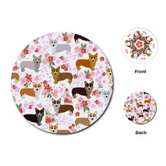 Corgis Corgi Pattern Playing Cards (round) by Sapixe