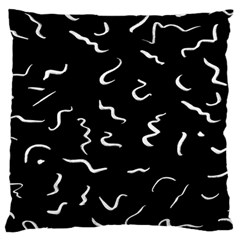 Scribbles Lines Drawing Picture Large Flano Cushion Case (one Side) by Sapixe
