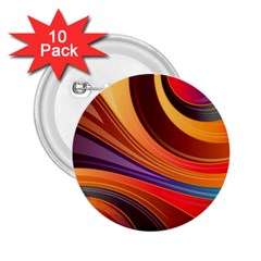 Abstract Colorful Background Wavy 2 25  Buttons (10 Pack)  by Sapixe