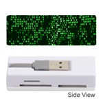 Abstract Plaid Green Memory Card Reader (Stick) Front